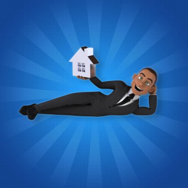  Evi işaret tutan işadamı 