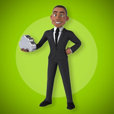 bulut işaret tutan işadamı 