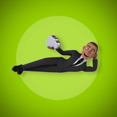 bulut işaret tutan işadamı 