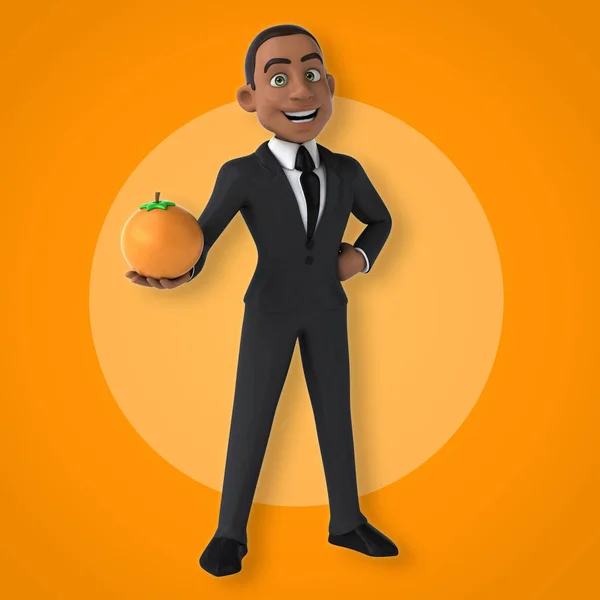 Empresário segurando laranja — Fotografia de Stock