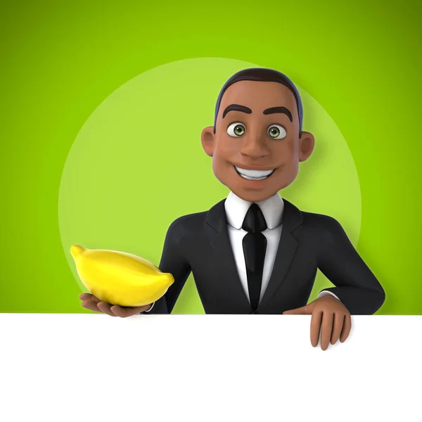 Businessman holding banana — Stock Photo, Image