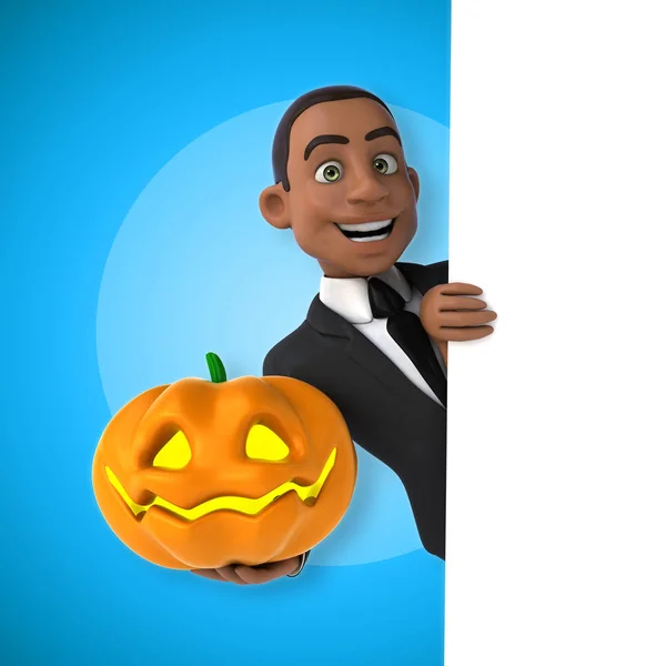 Businessman holding pumpkin — Stock Photo, Image