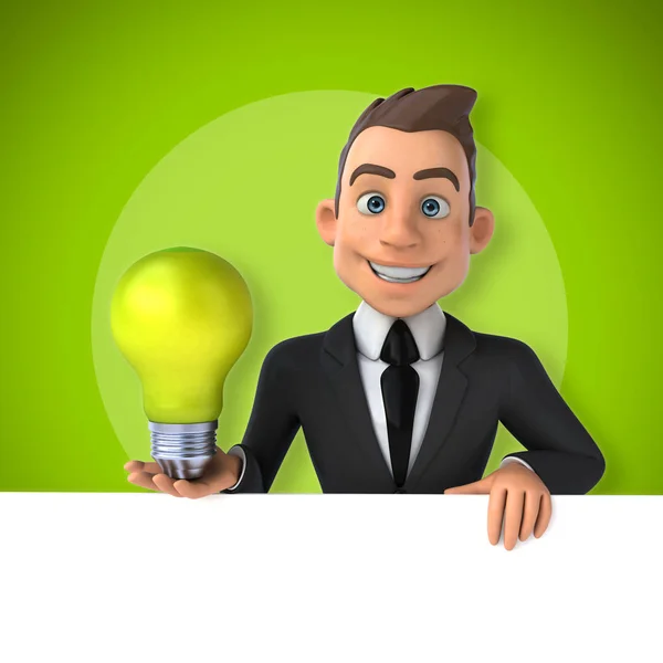 Businessman holding lamp — Stock Photo, Image