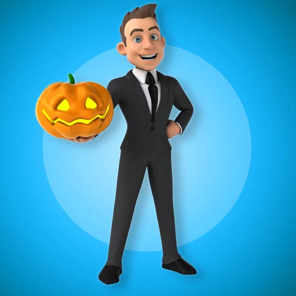 Businessman holding pumpkin — Stock Photo, Image