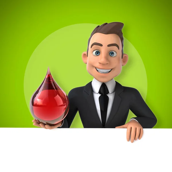 Businessman holding blood drop — Stock Photo, Image