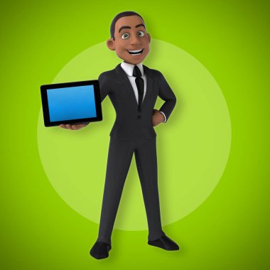 Elinde tablet tutan bir iş adamı 