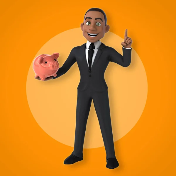 Empresario Holding Piggy Bank — Foto de Stock