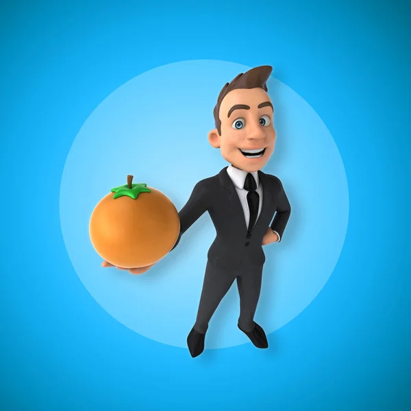 Businessman holding orange — Stock Photo, Image