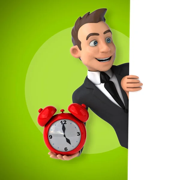 Businessman holding clock — Stock Photo, Image