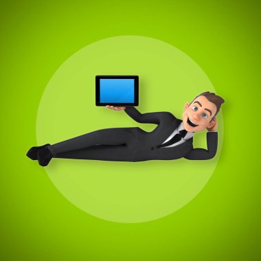 Elinde tablet tutan bir iş adamı 