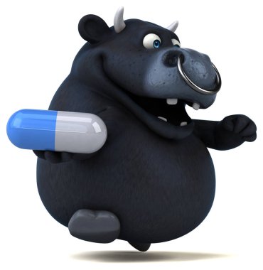 çizgi film karakteri holding hap eğlenceli   