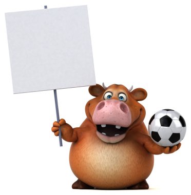 çizgi film karakteri holding topu eğlenceli 