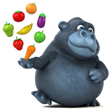 karakter holding meyve ve sebze