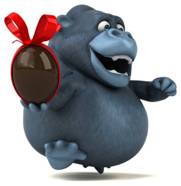 çizgi film karakteri holding Paskalya yortusu yumurta