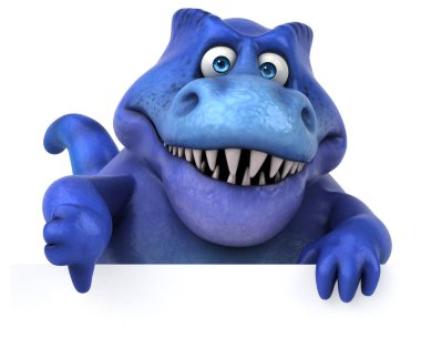 Eğlenceli dinozor holding kartı