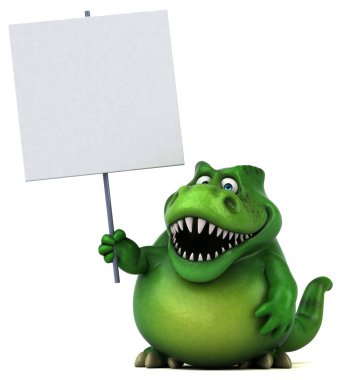 Eğlenceli dinozor holding kartı