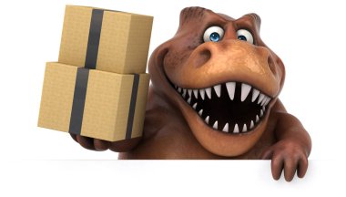 kutuları tutarak çizgi film karakteri