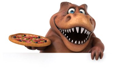 eğlenceli çizgi film karakteri pizza holding 