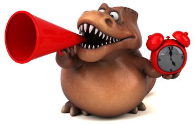 çizgi film karakteri holding çalar saat  