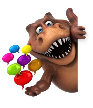 Komik karikatür karakter holding kabarcıklar 