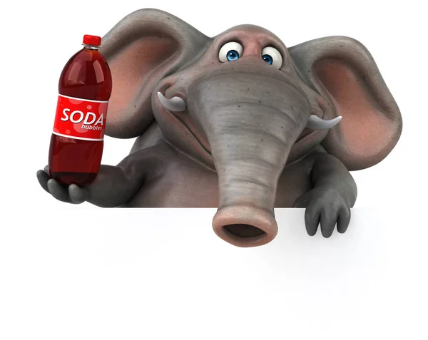 Leuke cartoon karakter bedrijf soda — Stockfoto