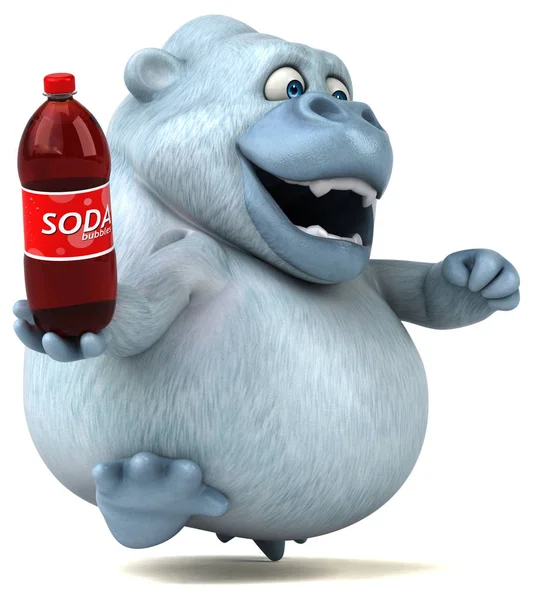 Divertido personaje de dibujos animados con soda — Foto de Stock