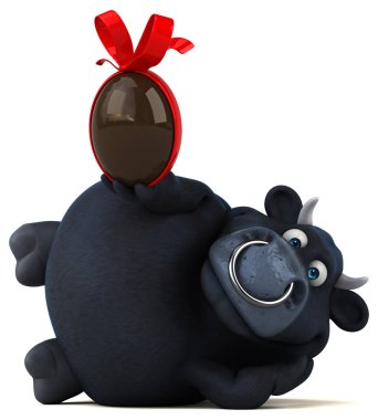  çizgi film karakteri holding Paskalya yortusu yumurta 