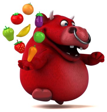 karakter holding meyve ve sebze