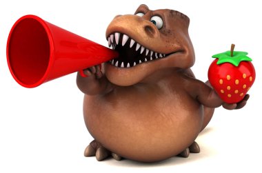 Eğlenceli çizgi film karakteri holding çilek