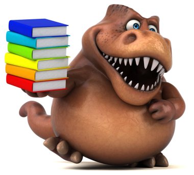 eğlenceli çizgi film karakteri holding kitaplar  