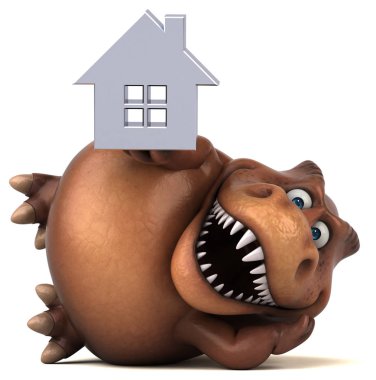 Eğlenceli çizgi film karakteri holding evi 