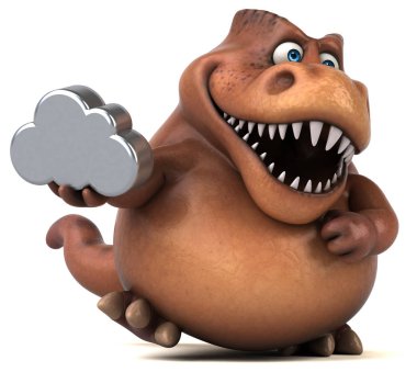 Eğlenceli çizgi film karakteri holding bulut 