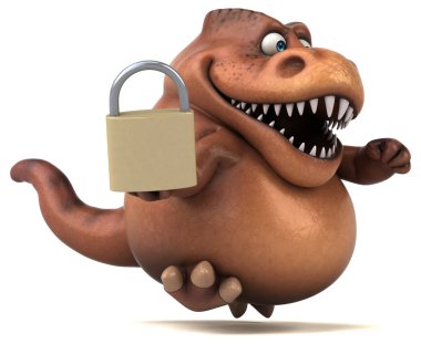 çizgi film karakteri holding asma kilit