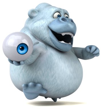 çizgi film karakteri holding göz