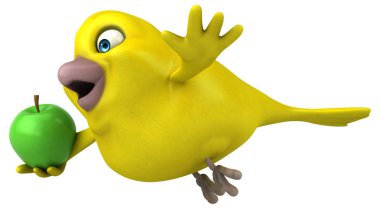 çizgi film karakteri holding elma eğlenceli  