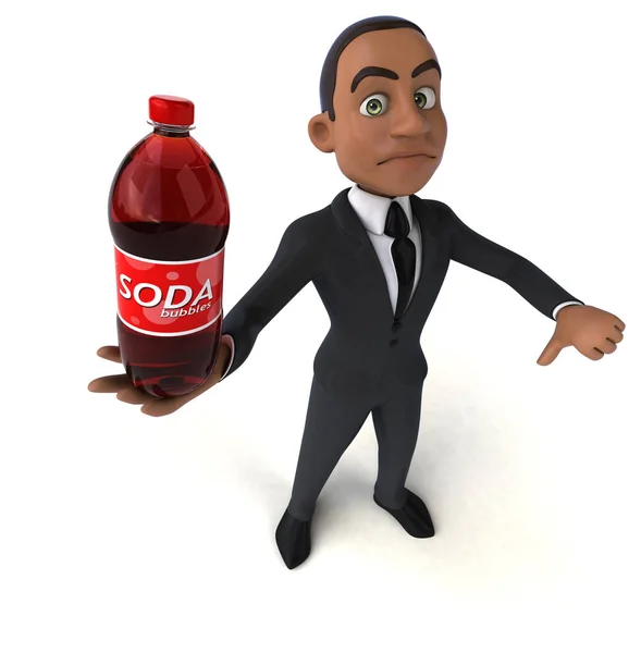 Affärsman innehav soda — Stockfoto