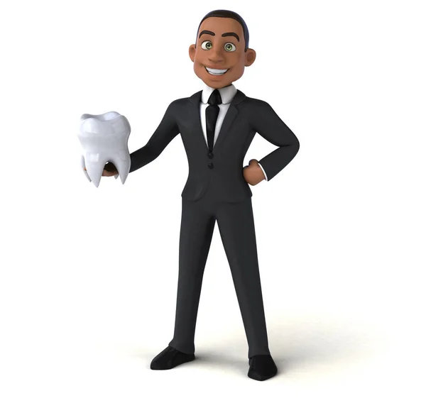 Businessman holding tooth — Stock Photo, Image