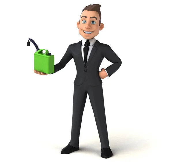 Businessman holding oil — Stock Photo, Image