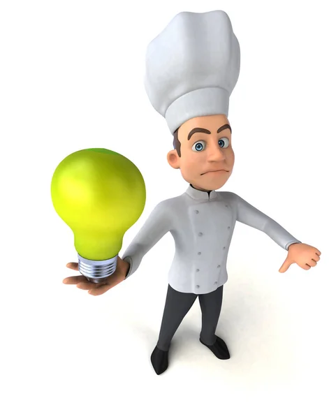 Шеф-повар держит лампу — стоковое фото