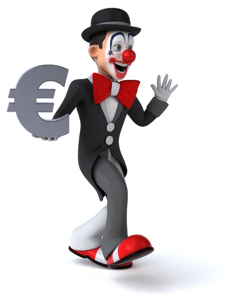 Clown holding euro — Stock Photo, Image