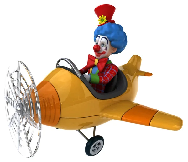 Clown divertente in aereo — Foto Stock