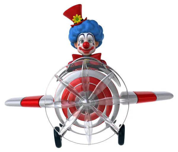 Clown divertente in aereo — Foto Stock