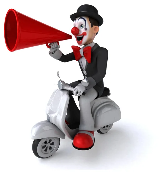 Fun clown on motorbike — Stock Photo, Image