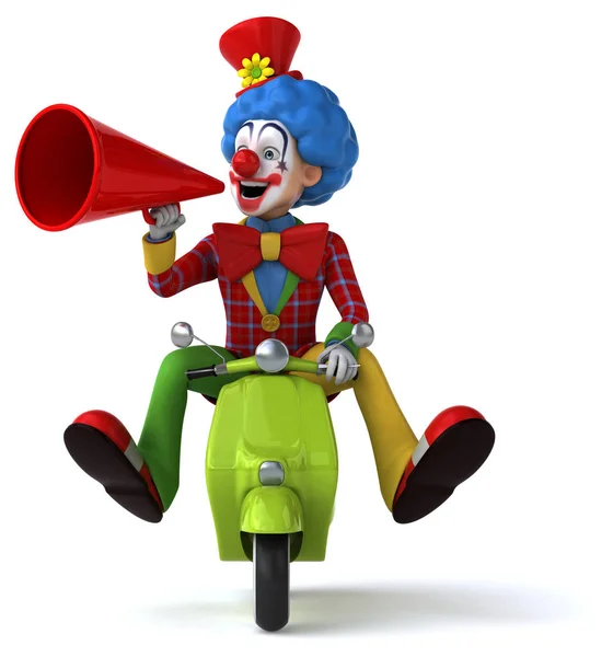 Веселий клоун на мотоциклі — стокове фото