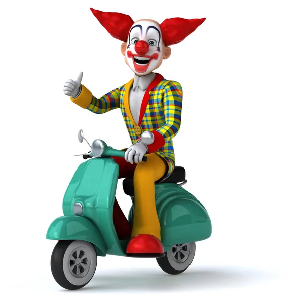 Веселий клоун на мотоциклі — стокове фото