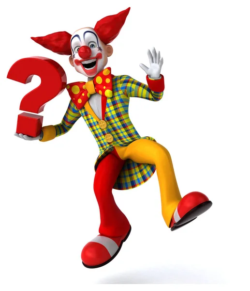 Clown holding question mark — Stock Photo, Image