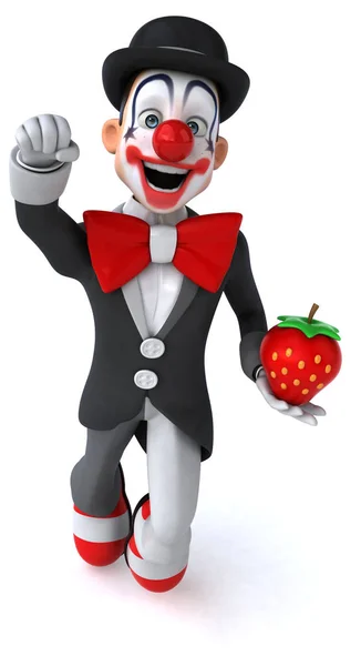 小丑拿着草莓 — 图库照片