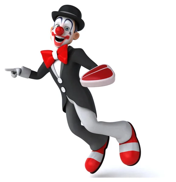 Clown holding meat — Stock Photo, Image