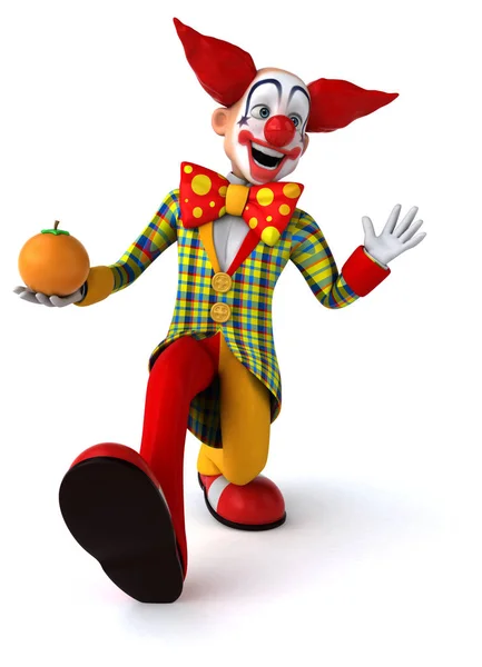 Clown holding orange — Stock Photo, Image