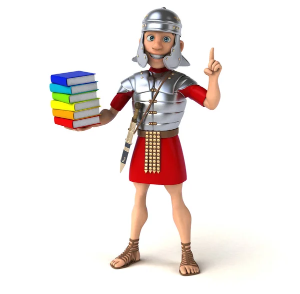 Morsom ridder med bøker – stockfoto
